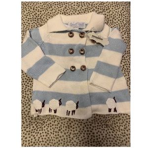 Powell Craft baby cardigan/sweater NWT sheep 6-12m